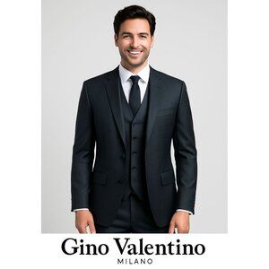 Gino Valentino Milano Men's 2-Piece Suit Jacket + Vest | Size 36S | Wool & Silk